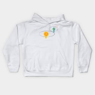 Sun, earth and moon Kids Hoodie